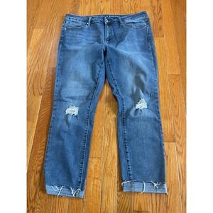 Articles Of Society Jeans Mens 32 Blue Distressed Cut Off Capris Cropped‎ Denim